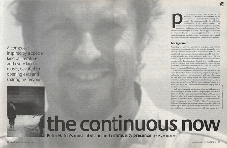 Cynthia Hiebert magazine Musicworks 86 pages 28 29